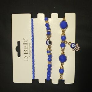 D bello blue evil eye bracelet brand new in package great for gift giving